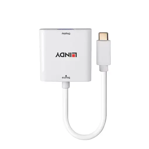Lindy 43355 adaptador de cable de vídeo USB Tipo C VGA (D-Sub) Blanco