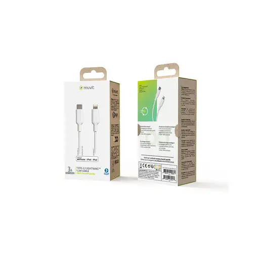 Muvit MCUSC0006 cable de conector Lightning 1,2 m Blanco