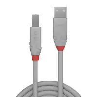 Lindy 36681 cable USB USB 2.0 0,5 m USB A USB B Gris