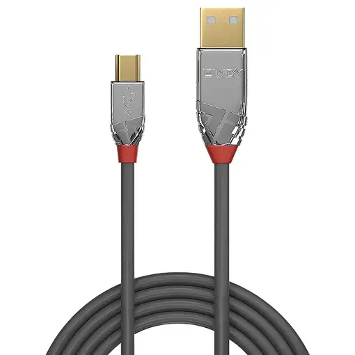 Lindy 36631 cable USB USB 2.0 1 m USB A Mini-USB B Gris