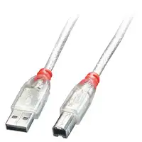 Lindy 41754 cable USB USB 2.0 3 m USB A USB B Transparente