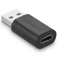 Lindy 41904 cambiador de género para cable USB 3.2 Type A USB 3.2 Type C Negro