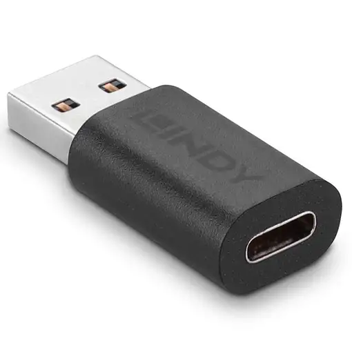 Lindy 41904 cambiador de género para cable USB 3.2 Type A USB 3.2 Type C Negro