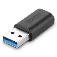 Lindy 41904 cambiador de género para cable USB 3.2 Type A USB 3.2 Type C Negro