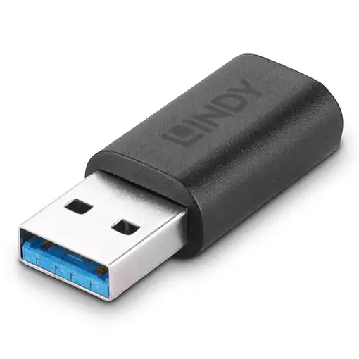 Lindy 41904 cambiador de género para cable USB 3.2 Type A USB 3.2 Type C Negro