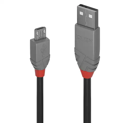 Lindy 36732 cable USB USB 2.0 1 m USB A Micro-USB B Negro, Gris