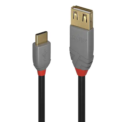 Lindy 36897 cable USB USB 2.0 0,15 m USB A USB C Negro, Gris