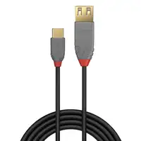 Lindy 36897 cable USB USB 2.0 0,15 m USB A USB C Negro, Gris