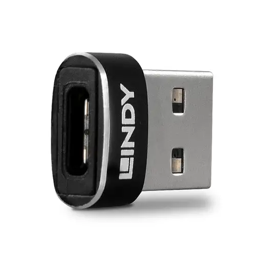 Lindy 41884 cambiador de género para cable USB Type-A USB Type-C Negro