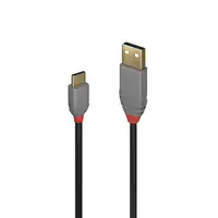 Lindy 36886 cable USB USB 2.0 1 m USB A USB C Negro, Gris