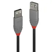 Lindy 36700 cable USB USB 2.0 0,2 m USB A Negro, Gris