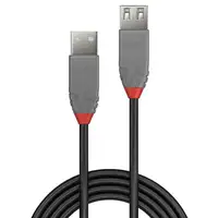 Lindy 36700 cable USB USB 2.0 0,2 m USB A Negro, Gris