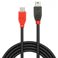 Lindy 31717 cable USB USB 2.0 0,5 m Mini-USB B Micro-USB B Negro, Rojo