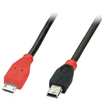 Lindy 31717 cable USB USB 2.0 0,5 m Mini-USB B Micro-USB B Negro, Rojo