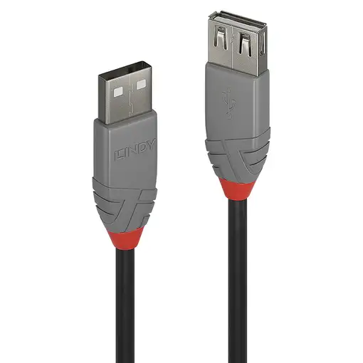 Lindy 36701 cable USB USB 2.0 0,5 m USB A Negro, Gris
