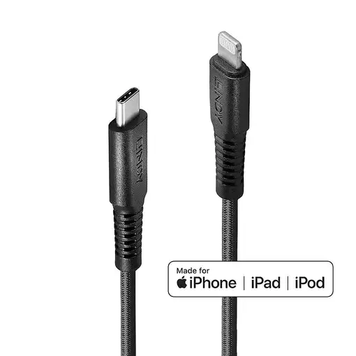 Lindy 31286 cable de conector Lightning 1 m Negro
