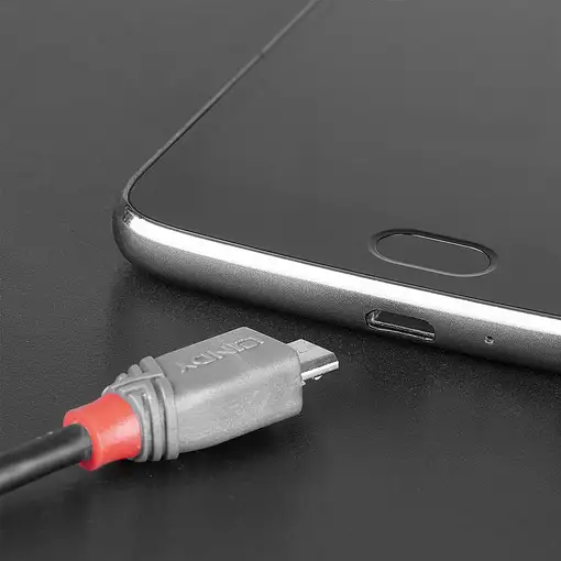 Lindy 36892 cable USB USB 2.0 2 m USB C Micro-USB B Negro, Gris