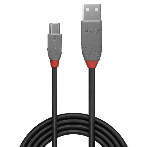 Lindy 36730 cable USB USB 2.0 0,2 m USB A Micro-USB B Negro, Gris