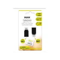 Port Designs 900142 cambiador de género para cable USB-C USB-A Negro