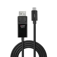 Lindy 43343 adaptador de cable de vídeo 3 m USB Tipo C DisplayPort Negro