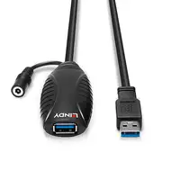 Lindy 43156 cable USB USB 3.2 Gen 1 (3.1 Gen 1) 10 m USB A Negro
