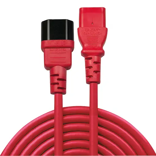 Lindy 30477 cable de transmisión Negro, Rojo 1 m C14 acoplador C13 acoplador