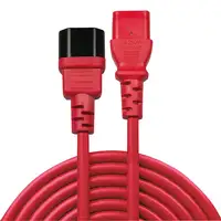 Lindy 30476 cable de transmisión Negro, Rojo 0,5 m C14 acoplador C13 acoplador