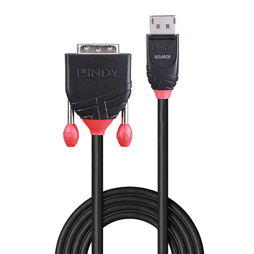 Lindy 41491 adaptador de cable de vídeo 2 m DisplayPort DVI-D Negro