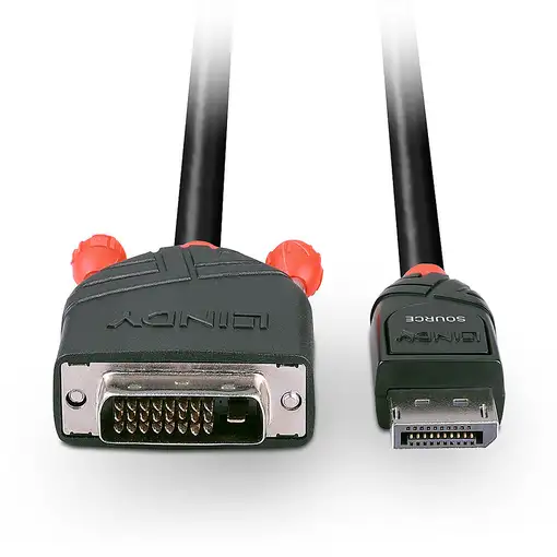 Lindy 41492 adaptador de cable de vídeo 3 m DVI-D DisplayPort Negro
