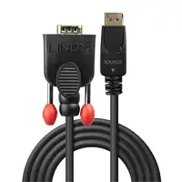 Lindy 41940 adaptador de cable de vídeo 0,5 m VGA (D-Sub) DisplayPort Negro
