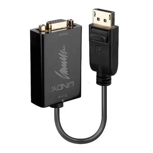 Lindy 41006 adaptador de cable de vídeo 0,15 m VGA (D-Sub) DisplayPort Negro