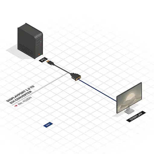 Lindy 41004 adaptador de cable de vídeo 0,15 m DisplayPort DVI-D Negro