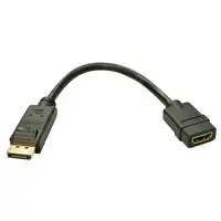 Lindy 41005 adaptador de cable de vídeo 0,15 m DisplayPort HDMI Negro