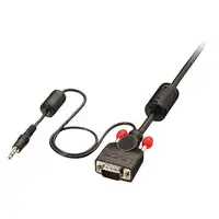 Lindy 37299 adaptador de cable de vídeo 2 m VGA (D-Sub) + 3,5mm Negro, Rojo