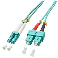 Lindy 2.0m OM3 LC - SC Duplex Cable de fibra óptica e InfiniBand 2 m Turquesa
