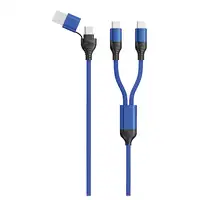 2GO 797366 cable USB 1,2 m USB A/USB C 2 x USB C Negro, Azul