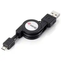 Equip 128595 Cable retráctil USB 2.0 de tipo A macho a Micro-B, 1,0 m