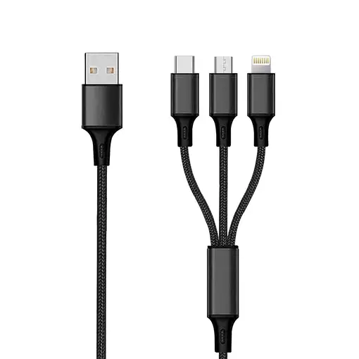 2GO 797153 cable USB 1,5 m USB B USB C/Micro-USB B/Lightning Negro