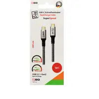 2GO 797513 cable USB USB 3.2 Gen 2 (3.1 Gen 2) 2 m USB C Plata