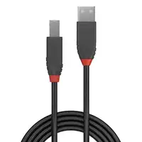 Lindy 36671 cable USB USB 2.0 0,5 m USB A USB B Negro, Gris