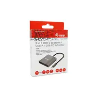 Equip Adaptador 3 en 1 USB-C a HDMI / USB-A / USB PD, 4K/60Hz, 100W USB PD