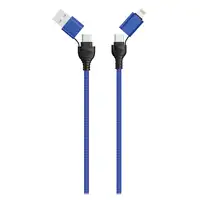 2GO 797368 cable USB 1,2 m USB A/USB C USB C/Lightning Negro, Azul