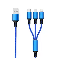 2GO 797151 cable USB 1,5 m USB B USB C/Micro-USB B/Lightning Negro, Azul