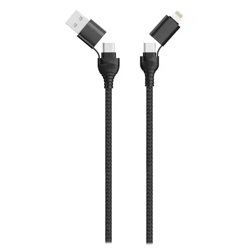 2GO 797369 cable USB 1,2 m USB A/USB C USB C/Lightning Negro