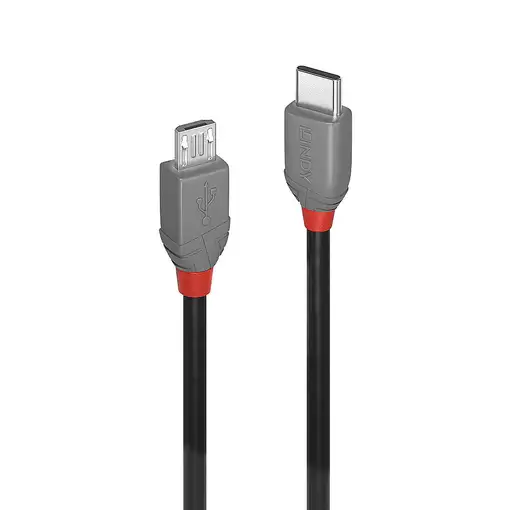 Lindy 36891 cable USB USB 2.0 1 m USB C Micro-USB B Negro, Gris