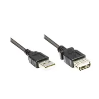 Alcasa 2511-OF2S cable USB USB 2.0 1,8 m USB A Negro