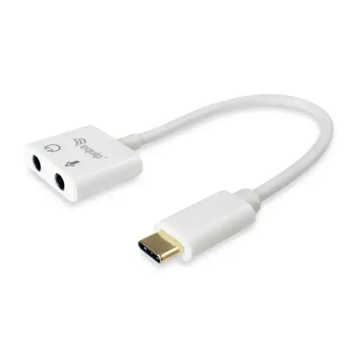 Equip Adaptador de USB-C a audio, color blanco