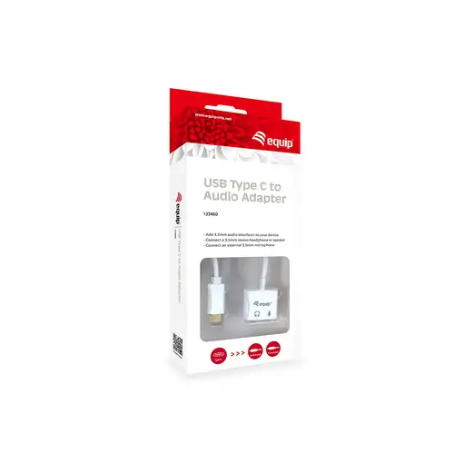 Equip Adaptador de USB-C a audio, color blanco