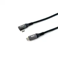 Equip Cable USB 2.0 C a C en ángulo de 90°, M/M, 3,0 m, PD 100 W, negro