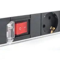 Digitus Regleta de enchufes con perfil de aluminio y conmutadores, toma de aliment